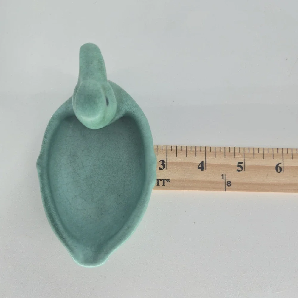 Weller Pottery Duck Pin Tray Turquoise Green Art Pottery 1930s Signed Vintage